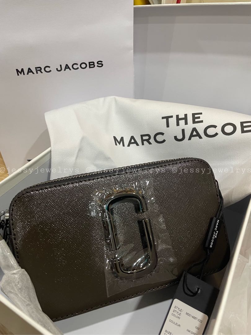 Marc Jacobs The Snapshot Dtm Ink Grey Leather Camera Bag in Grey