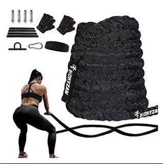 REPRICED New HOKYZAM Battle Rope 30FT Battle Rope for Home Gym Workout Boxing MMA UFC Equipment Heavyduty Professional Workout with Protective Cover 1Pair Gloves Anchor Carabiner etc  includeExercise Equipment Core Strength Training for Men Women