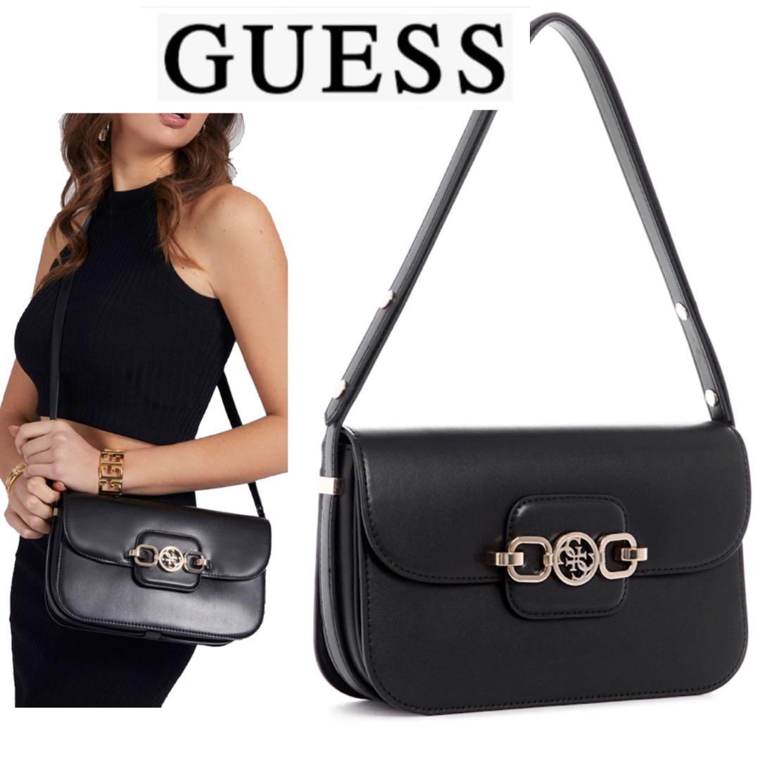 NEW GUESS Black crossbody top handle bag women - Authentic