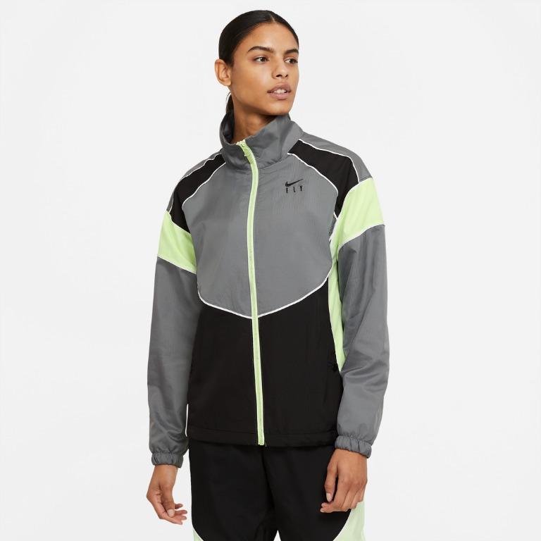 NIKE SWOOSH FLY WOMENS JACKET - WOMENS / SMOKE GREY/BLACK/BARELY VOLT/BLACK Women's Fashion, Activewear on Carousell