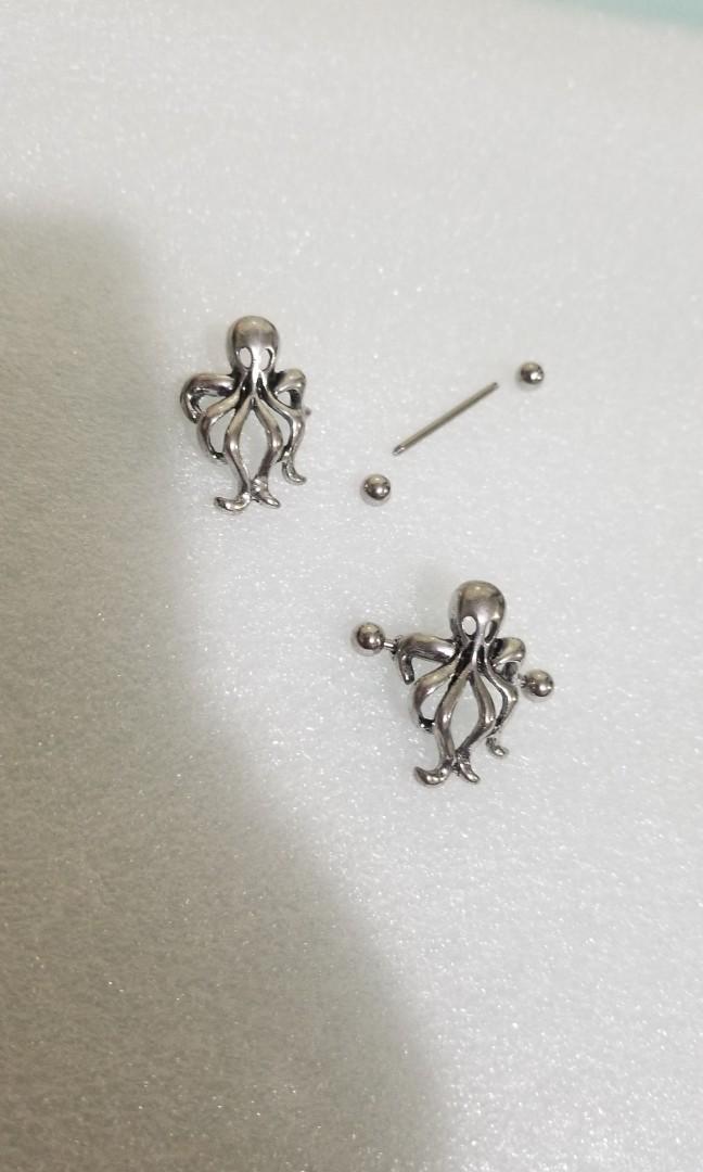 Octopus Cartilage Piercing Helix Cuff Shield Barbell Stud Ear Ring