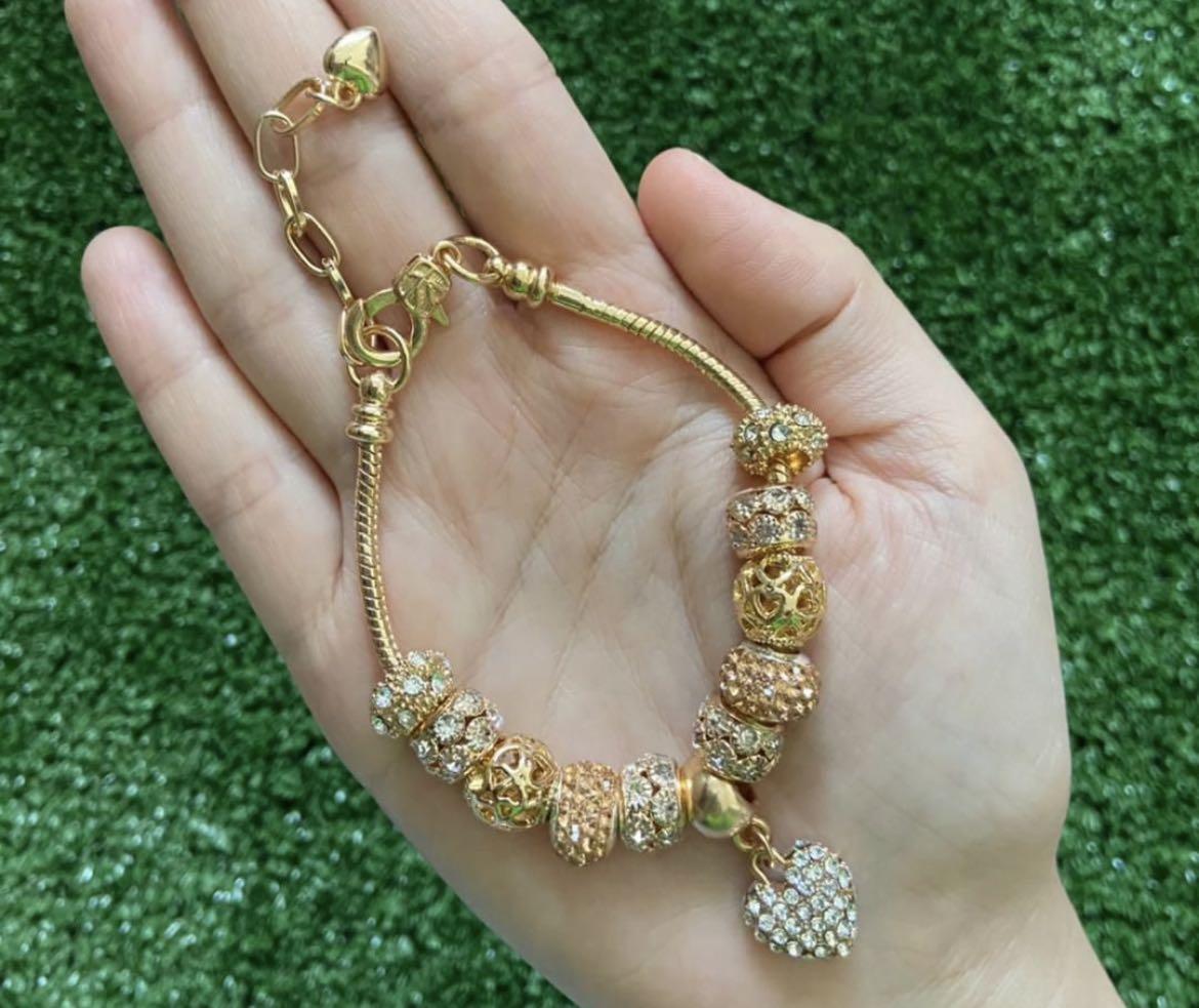 Pandora inspired shop gold bracelet