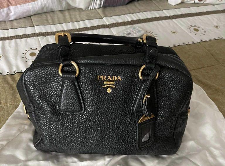 Black prada bag with gold hardware sales