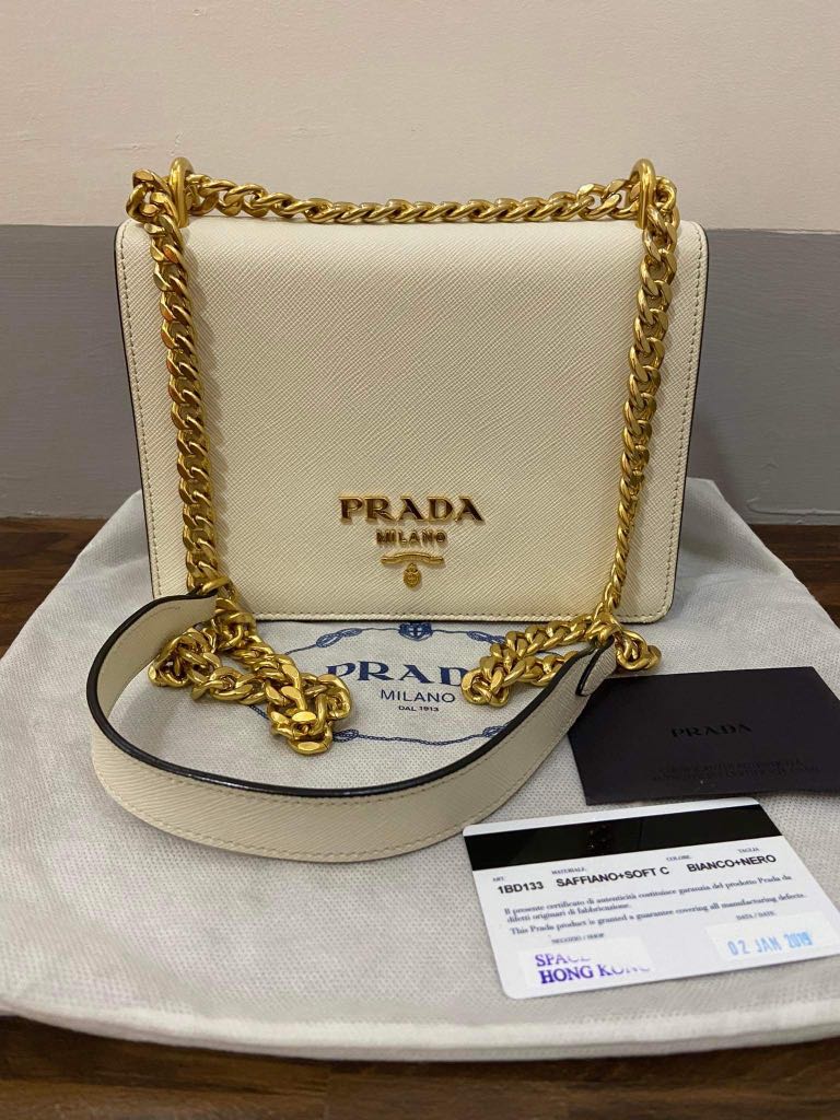 ❗SALE❗AUTHENTIC PRADA Pattina Shoulder Chain Blue Saffiano Leather Cross  Body Bag, Luxury, Bags & Wallets on Carousell