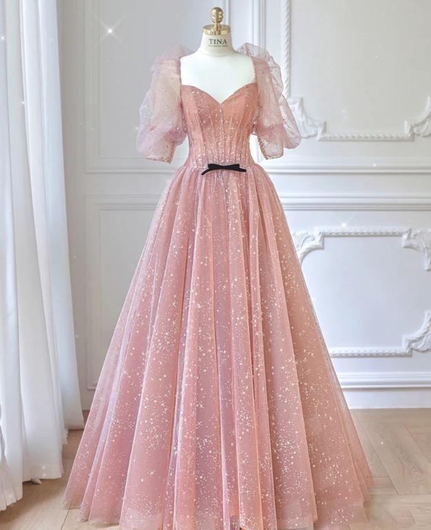pre order pink glitter wedding bridal evening prom dress gown