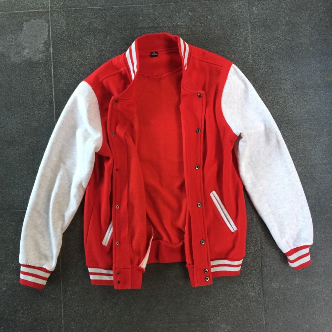 Red Varsity Jacket, Men's Fashion, Coats, Jackets and Outerwear on