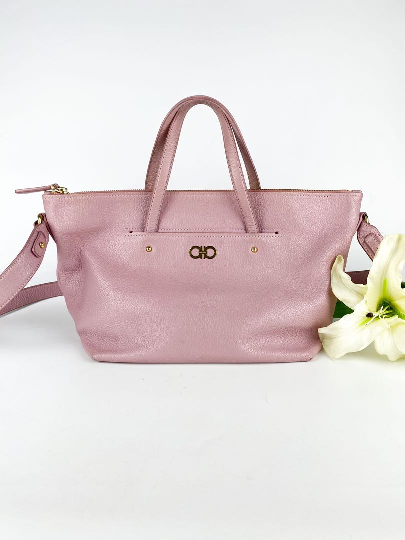 Salvatore Ferragamo Small Mika Tote Pink Luxury Bags Wallets On Carousell