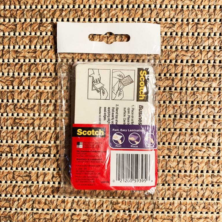 Scotch SelfSeal Laminating Pouches 2x3.5” (Pack of 10 or 25), Hobbies