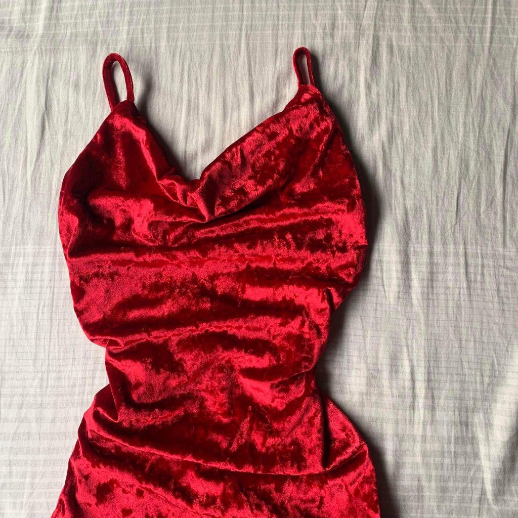 red satin dress aesthetic