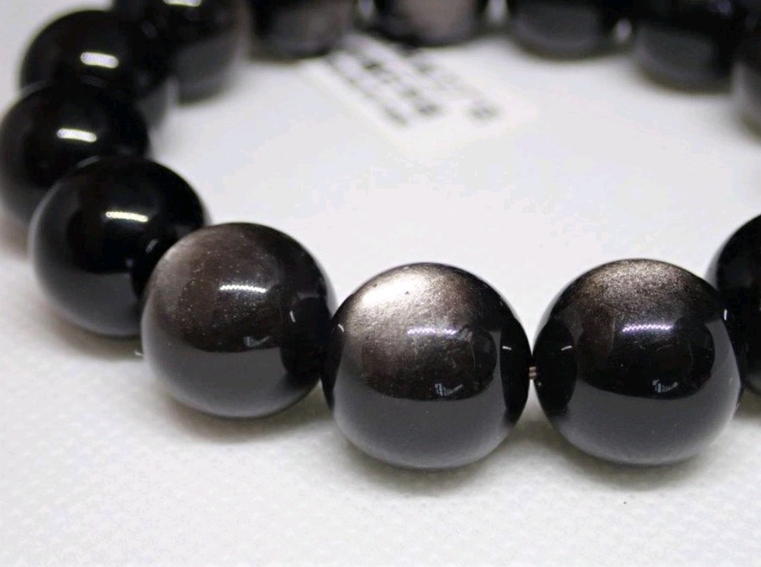 Silver sheen Obsidian Bracelet Premium grade