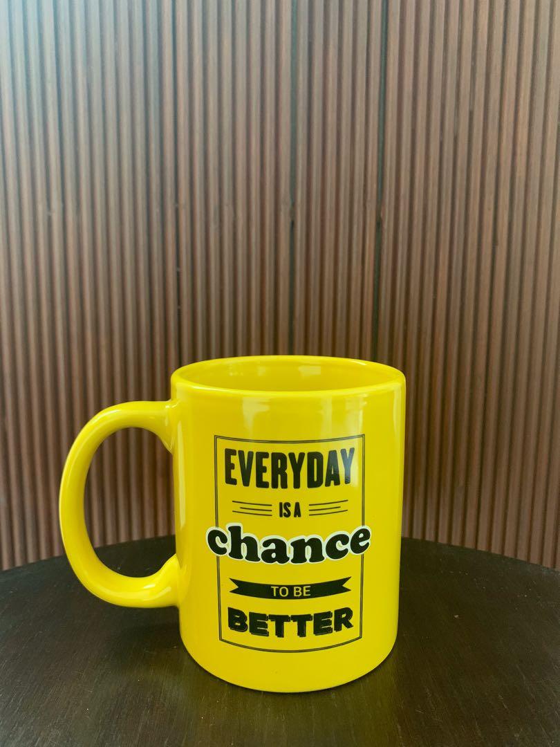 Smiley “Everday is a chance to be better” Mug (Category: Coffee & Tea Tableware) located in Muntinlupa City. Submitted by isa.declutters (Listing ID 1141347941, Image 2). Description: (✿ ♥‿♥) pm me for more pics ^_____^ selling for: ₱399 never been used 🥰 MOP: gcash / COD shipping: shopee checkout / lalamove, toktok, grab (to be handled by buyer ♡).