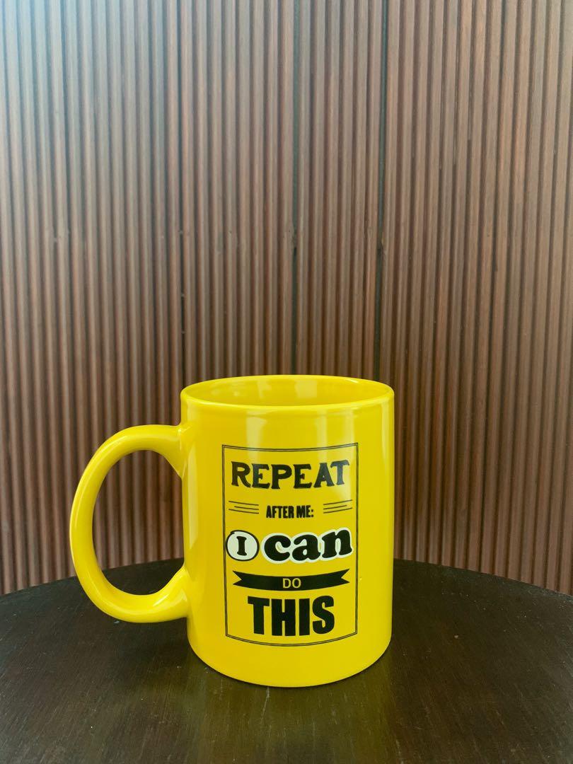 Smiley “Repeat after me: I can do this” Mug (Category: Coffee & Tea Tableware) located in Muntinlupa City. Submitted by isa.declutters (Listing ID 1141348621, Image 2). Description: (✿ ♥‿♥) pm me for more pics ^_____^ selling for: ₱399 never been used 🥰 MOP: gcash / COD shipping: shopee checkout / lalamove, toktok, grab (to be handled by buyer ♡).