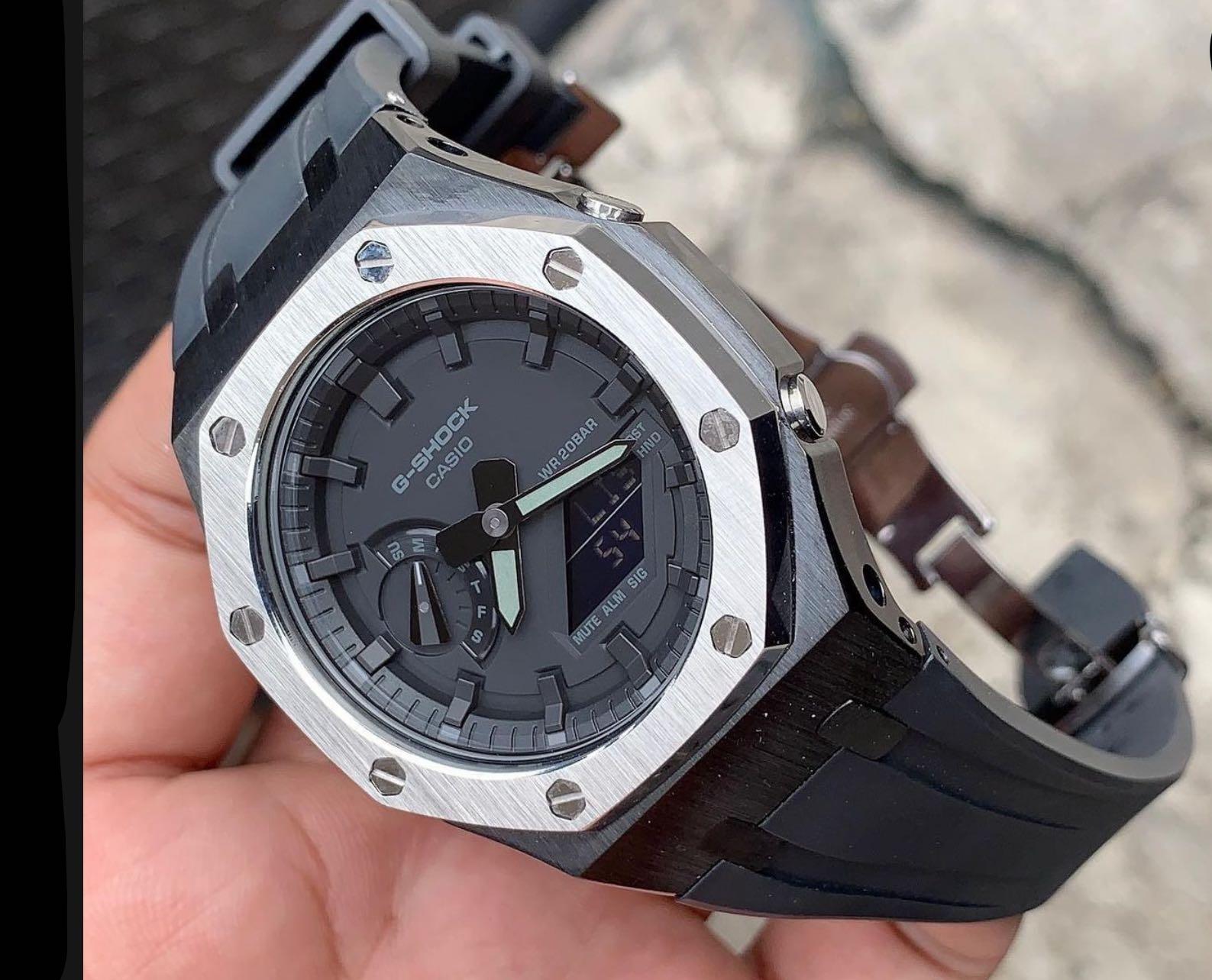 Special custom black silver case ga2100 blackout ga2110 ga-2100