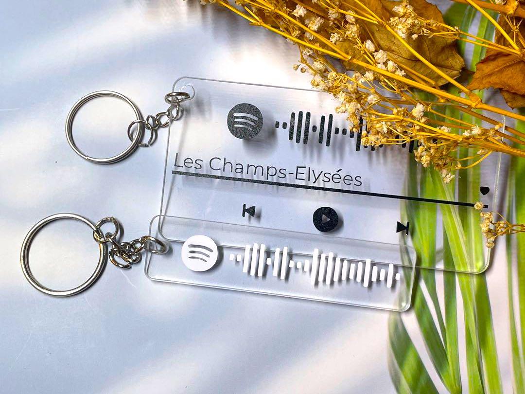 Spotify Code Keychain (Category: Handmade Craft) located in Singapore. Submitted by jinggdoodles (Listing ID 1141357414, Image 1). Description: Code only - $3.50 Playlist edition - $5.50 Size: 2cmx8cm (code only) 5cmx10cm (playlist edition) colour: matte black, glossy black, matte white, rose gold, teal and holographic Lead time is about 2-3 days (delivery not inclusive). Self collection at Seletar available for urgent orders (surcharge of $1.50 