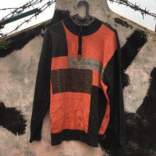 sweater halfzip rajut