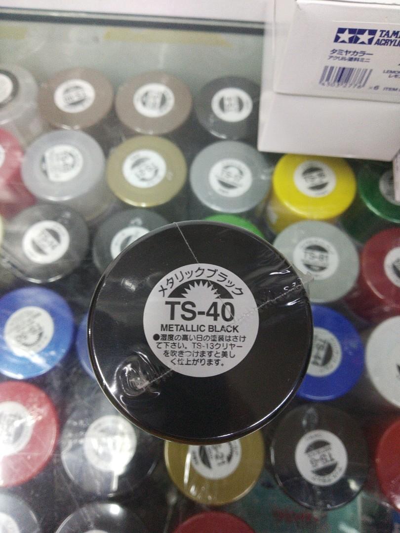 Tamiya TS40 Metallic Black Spray Paint For Plastic, Hobbies & Toys
