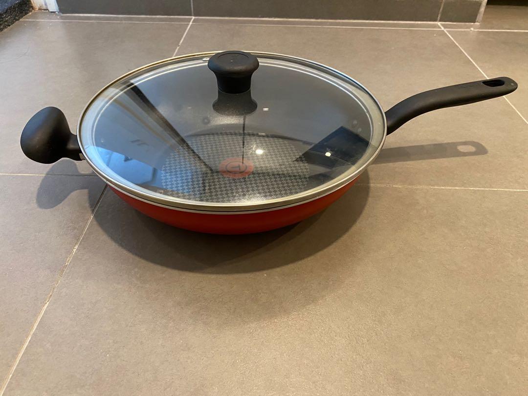 Tefal NonStick Wok (32cm diameter) with Glass Lid and Thermo Signal