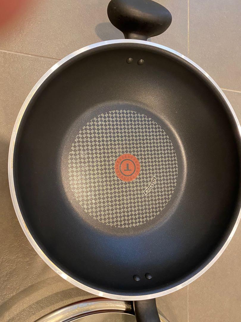 Tefal NonStick Wok (32cm diameter) with Glass Lid and Thermo Signal