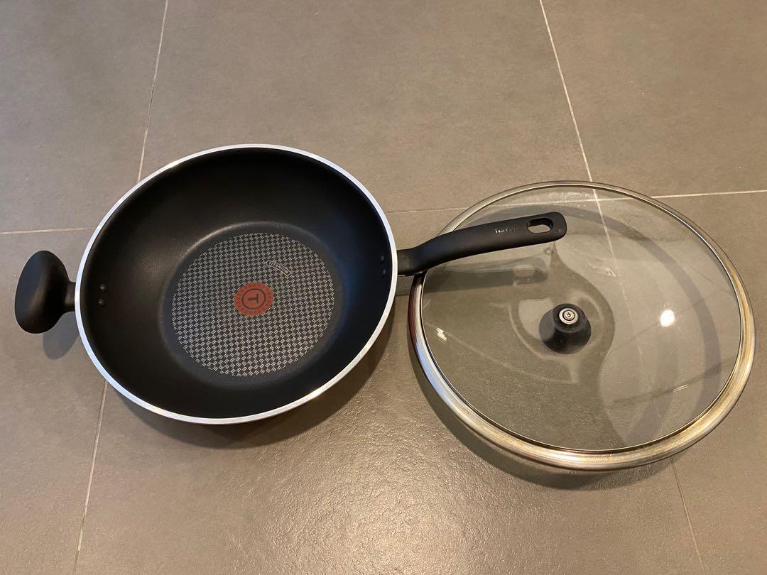 Tefal NonStick Wok (32cm diameter) with Glass Lid and Thermo Signal