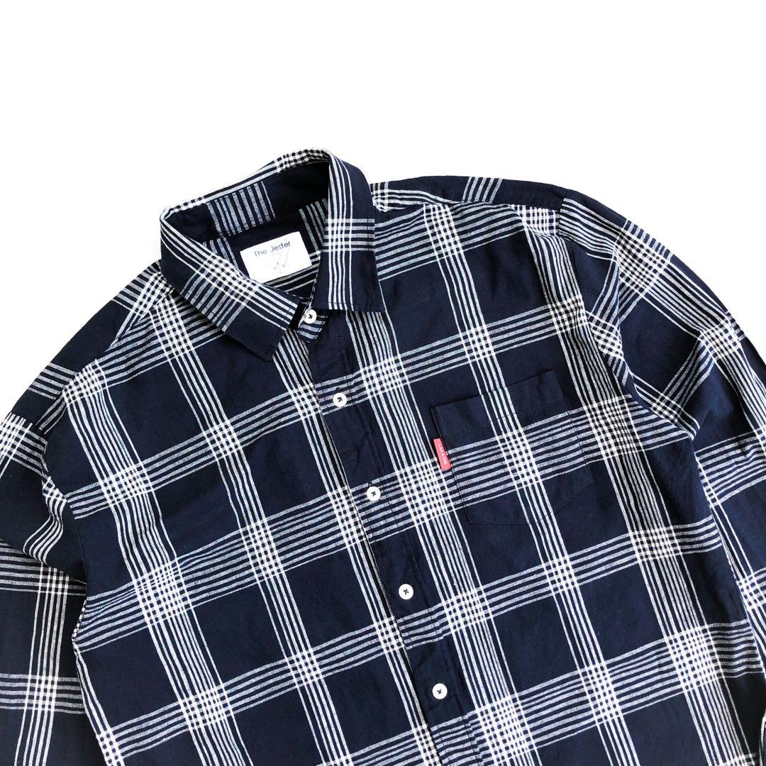 Thea Jester Plaid Shirt Navy Blue 