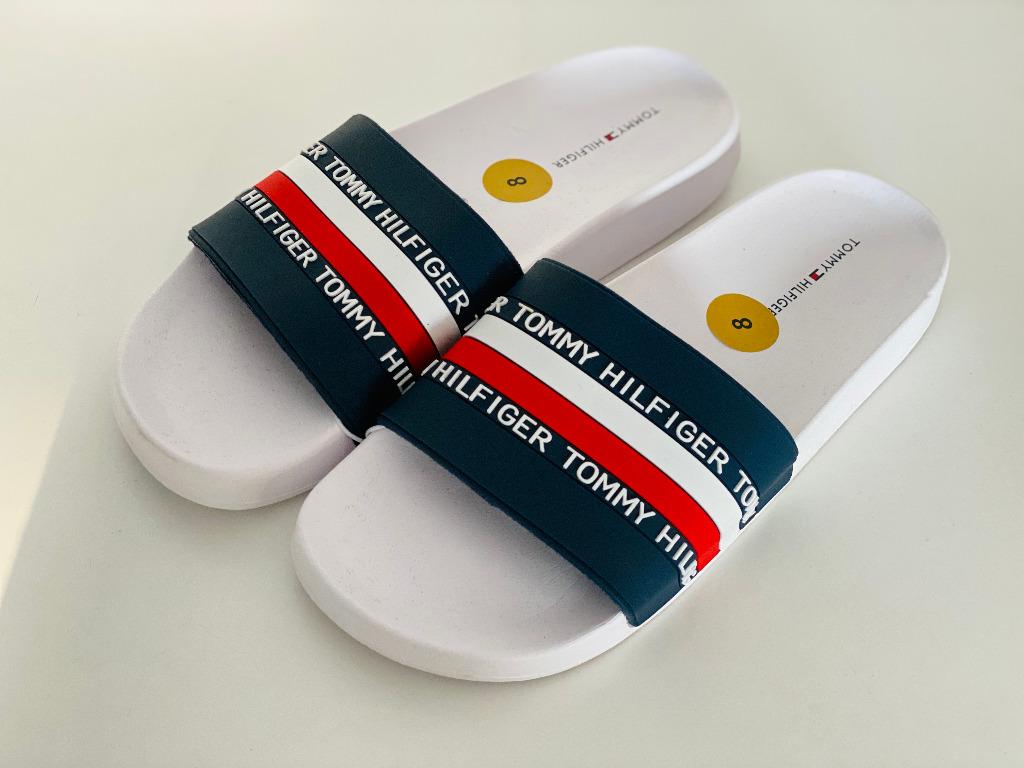 White on sale tommy slides