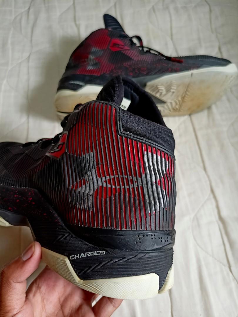 Under Armour Mens Curry 2.5 Basketball Shoes Black Red White
