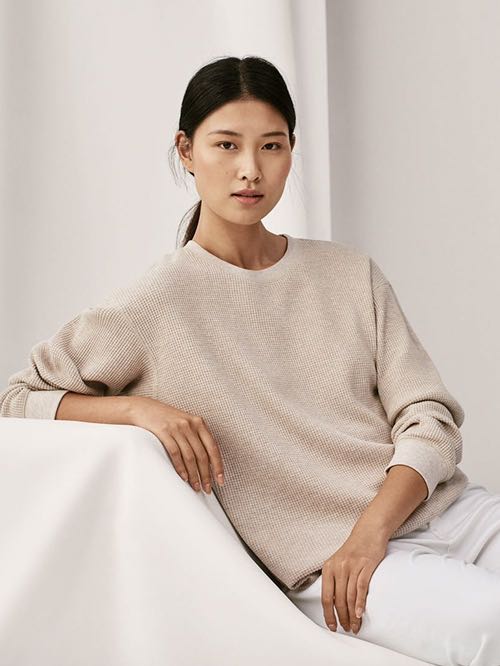 waffle crew neck uniqlo