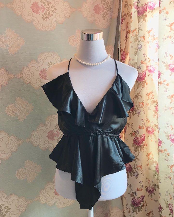 Victoria's Secret gold label black romper, Women's Fashion ...
