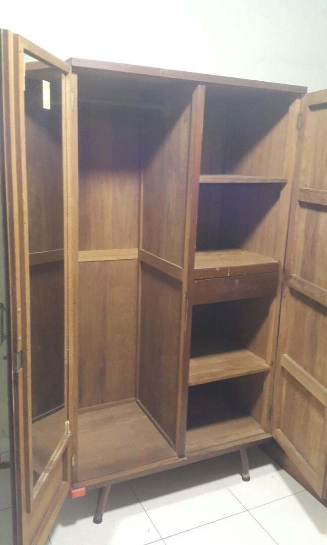 Vintage wardrobe with mirror on inside of door for sale., Furniture