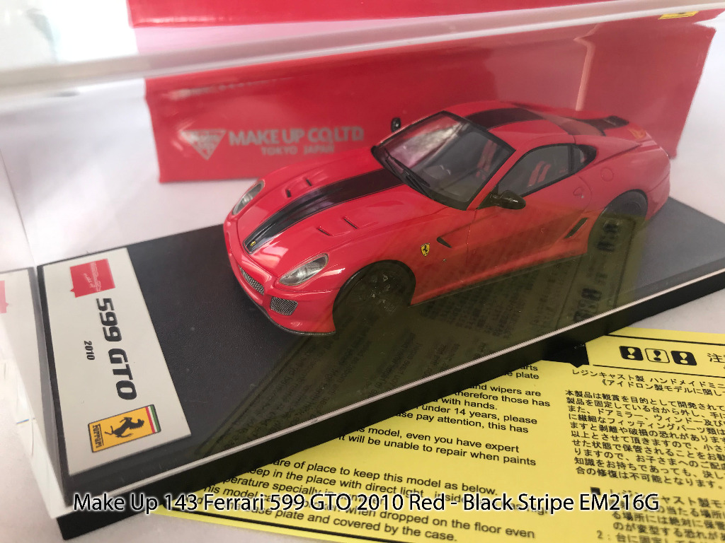 1488 Make Up 1:43 Ferrari 599 GTO 2010 Red - Black Stripe EM216G 