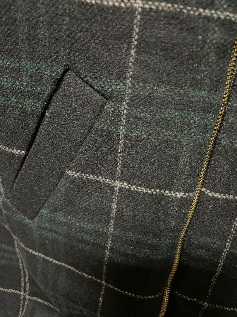 New look green check coat hot sale