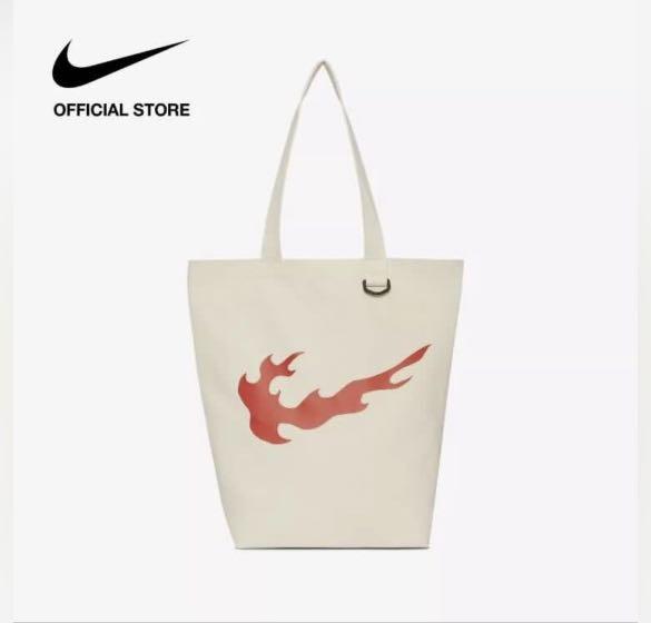 Nike Swoosh Canvas Tote Bag in Natural