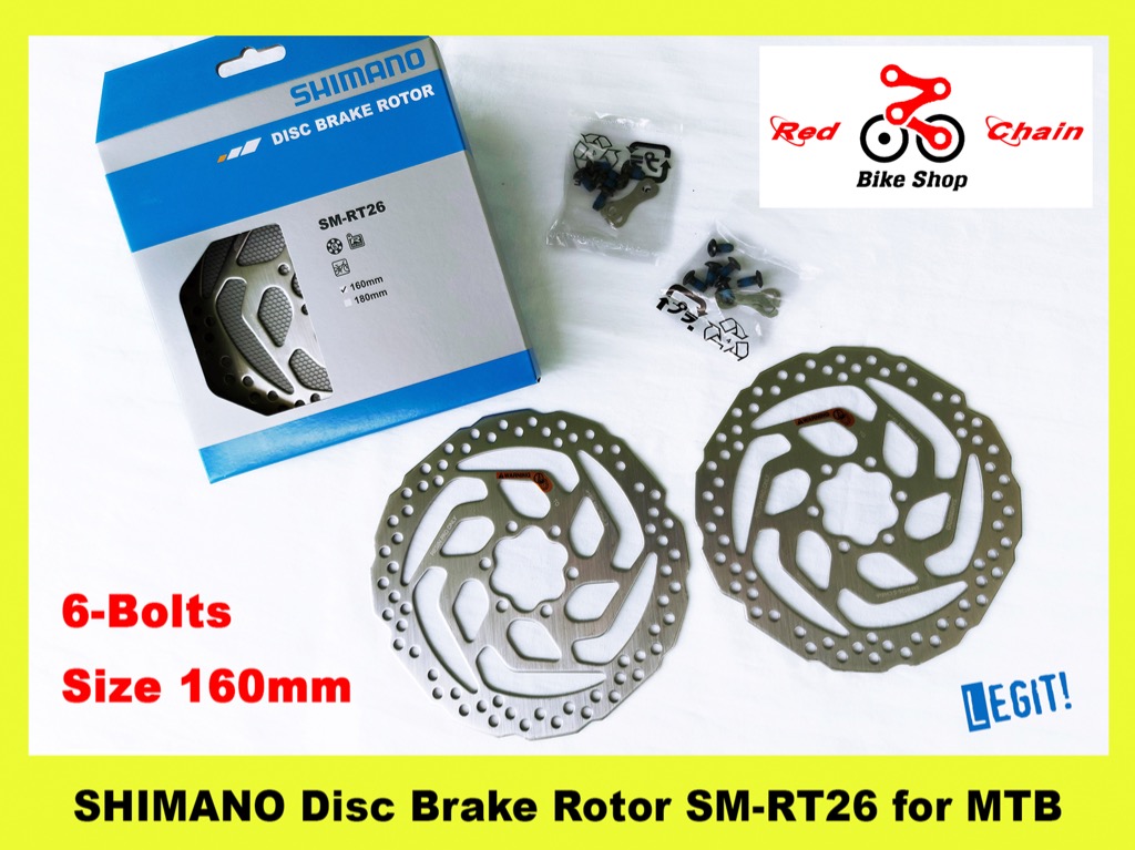 🔥 SHIMANO Disc Brake Rotors RT26, 160 mm, 6Bolts, Sports Equipment