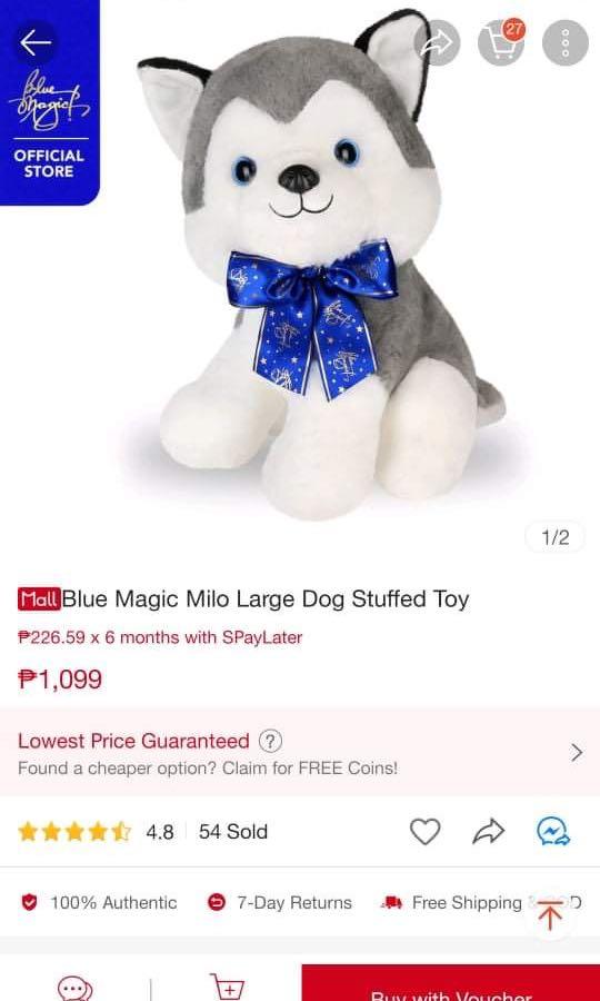 Blue Magic Stuffed Toy Milo, Hobbies & Toys, Toys & Games on Carousell