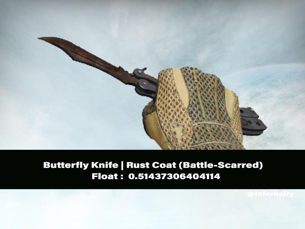 Butterfly Knife Rust Coat BS CSGO SKINS KNIVES, Video Gaming, Gaming