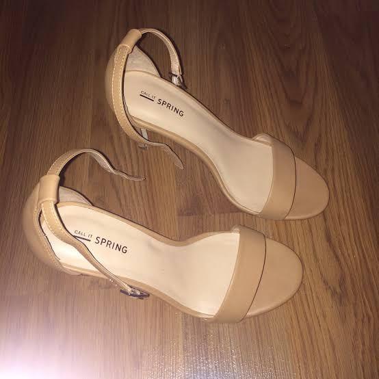 Call it Spring Nude Heels (Category: Heels) located in Taguig. Submitted by apaba (Listing ID 1141610627, Image 1). Description: Used one time only There are some tear on the leather due to storage Not noticeable when worn.
