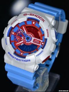 CASIO G-SHOCK GA-110AC-7A Blue White 'Doraemon' Genuine New with 