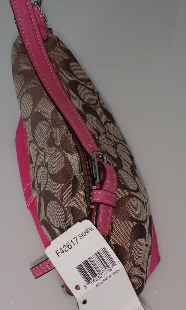 Coach signature canvas mini baguette hobo bag hot pink, Women's Fashion,  Bags & Wallets, Tote Bags on Carousell