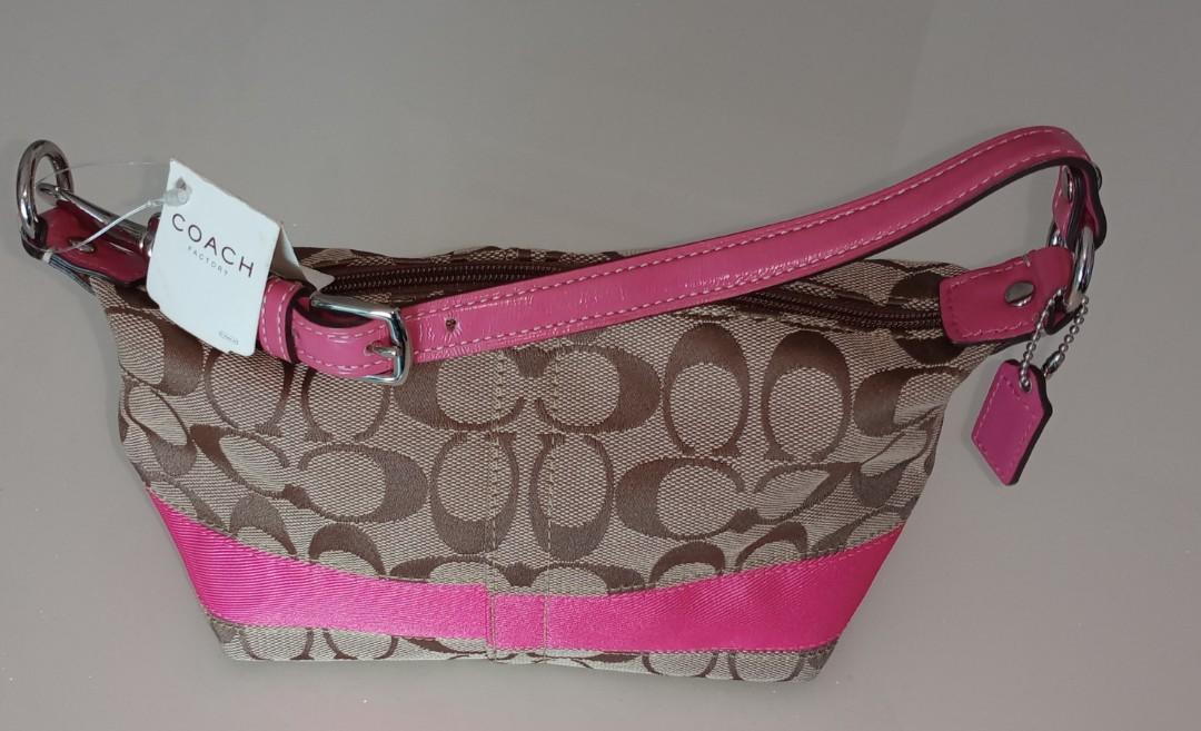 人気デザイナー Coach pink hot bag hobo baguette mini canvas signature バッグ