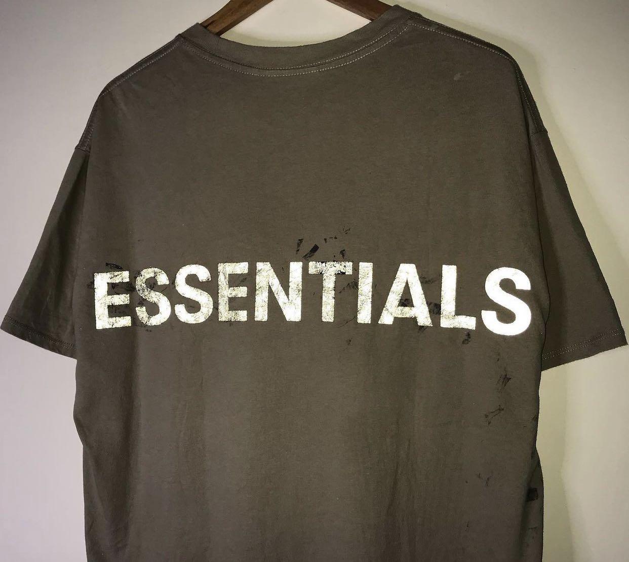 Fear of God x Essentials Reflectorized Tee Shirt, Men's Fashion, Tops ...
