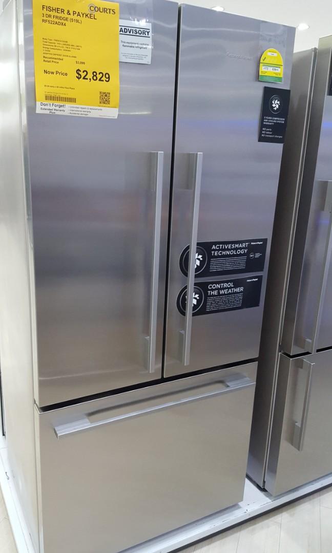 Fisher & Paykel 3 door refrigerator fridge 519L capacity, TV & Home