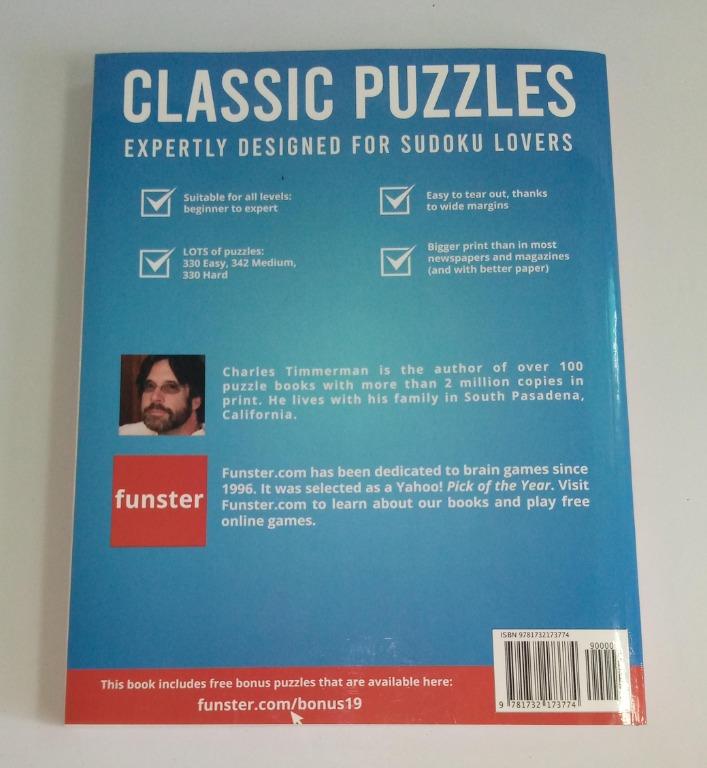 FUNSTER Sudoku Puzzles 1000 Plus Easy to Hard Puzzle Book Adult Word ...