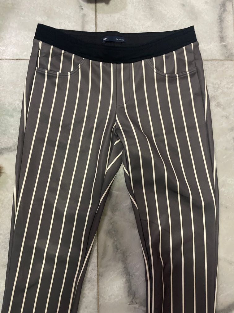 gap grey stripe trousers, Fesyen Wanita 