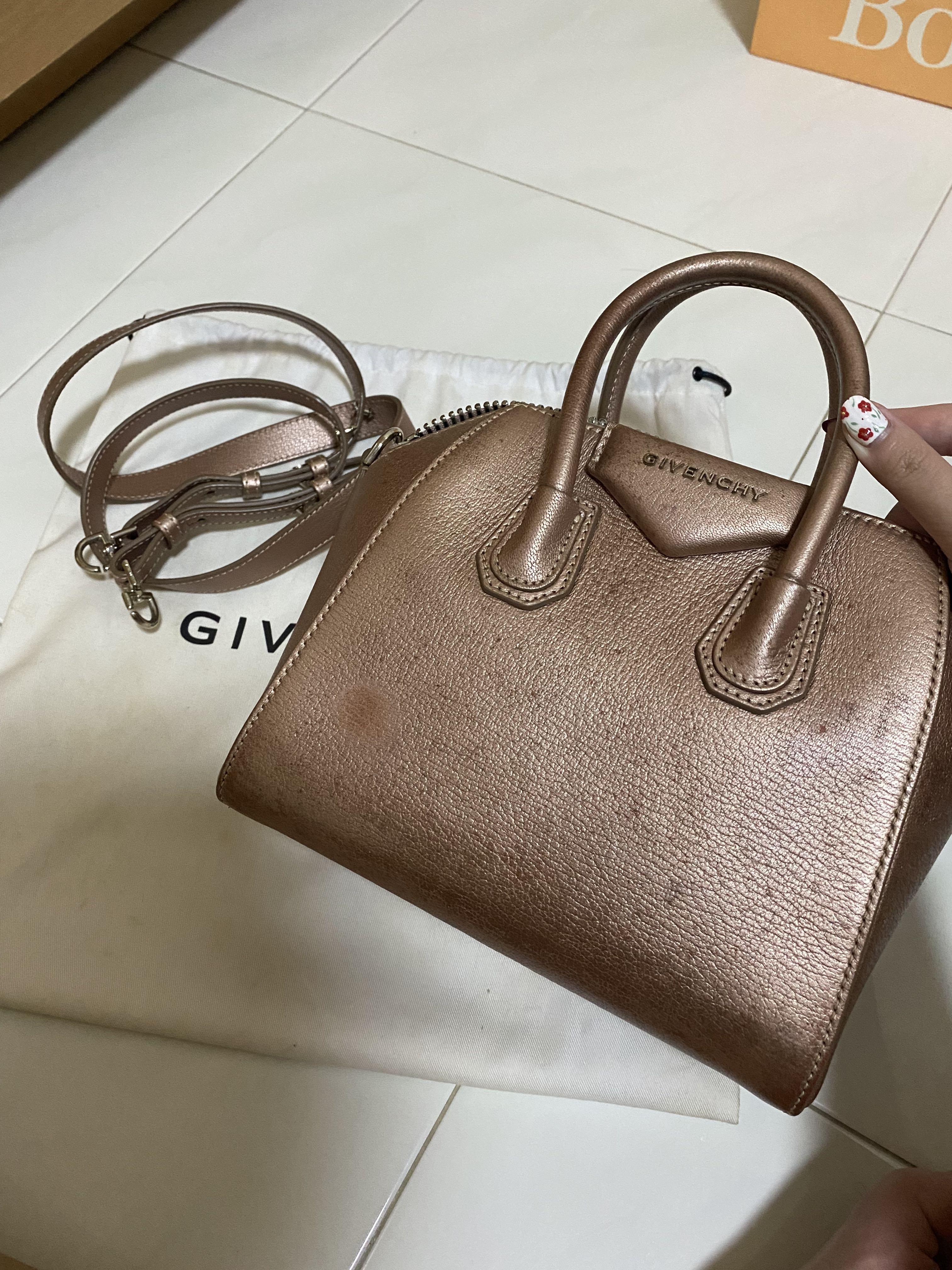 Givenchy Antigona Mini Rose Gold Women s Fashion Bags Wallets Cross body Bags on Carousell