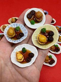 Handmade Miniature Braised Abalone with Mushroom and Broccoli, Asian Food, Singapore Food, New Year Food, Special Occasion, clay