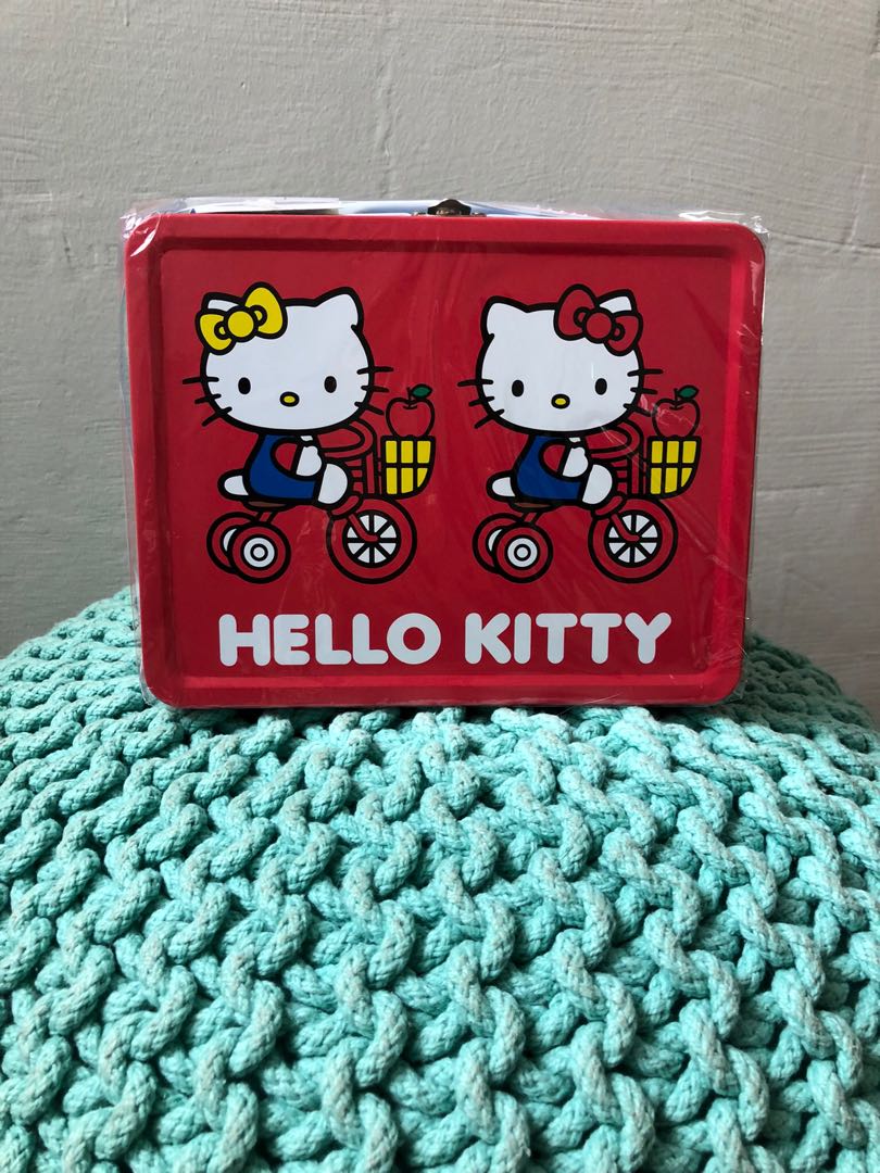 Hello Kitty metal lunch box (retro design), Furniture & Home Living
