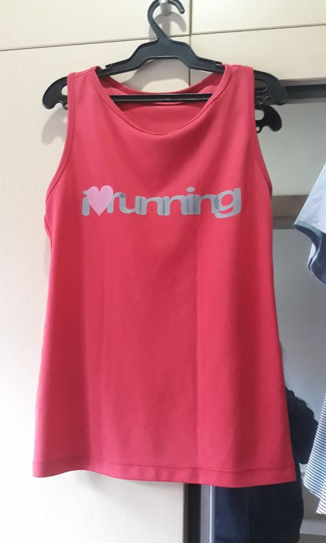 I <3 running drifit sleeveless (Category: Activewear) located in San Juan City. Submitted by tinch_721 (Listing ID 1141525523, Image 1). Description: shopee checkout available.