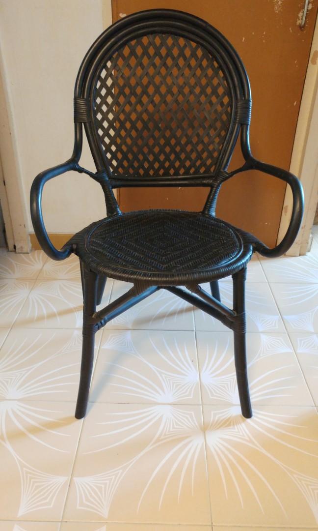 IKEA Almsta Black Rattan Dining Living Room Chair Armchair, Furniture ...