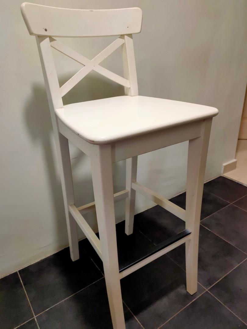 Ingolf bar stool with backrest, Furniture & Home Living, Furniture