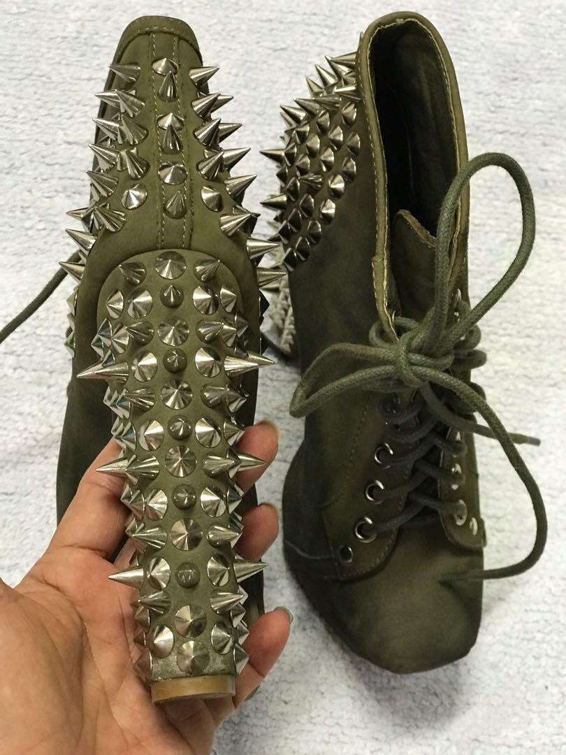JEFFREY CAMPBELL LITA SPIKE BOOTS TAUPE Women s Fashion